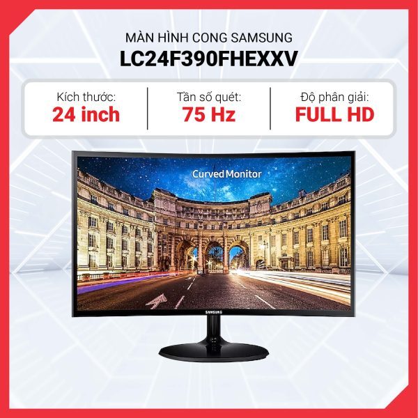 Màn Hình Cong Samsung LC24F390FHEXXV 75HZ FHDVA4ms