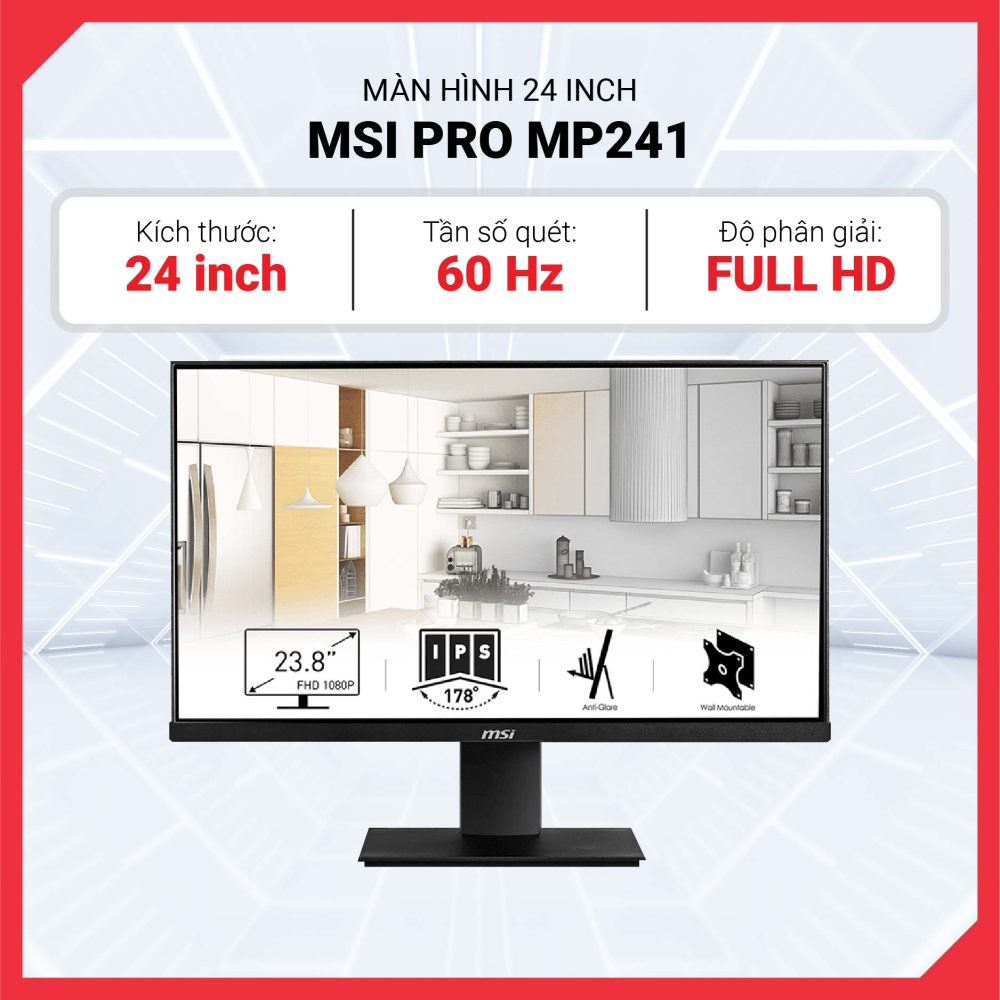 Màn hình MSI 24 inch PRO MP241 – IPSFHD60Hz