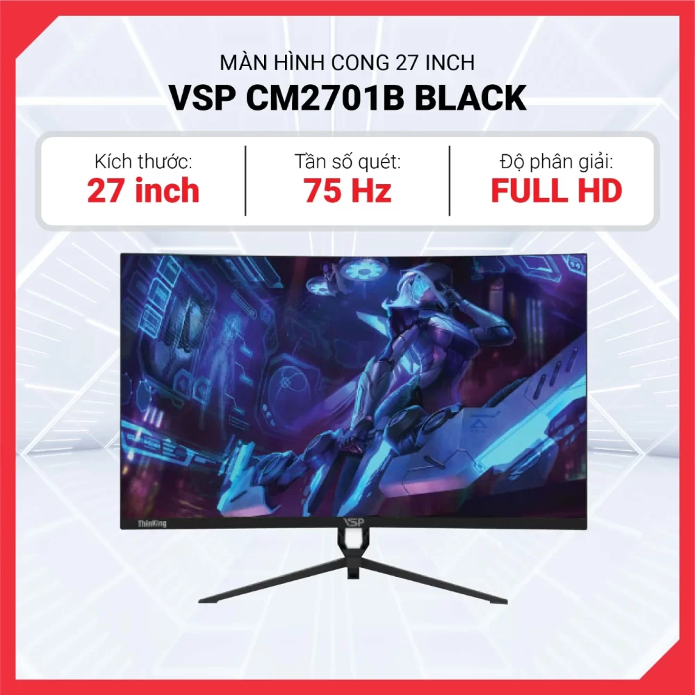 Màn hình cong 27 Inch VSP CM2701B FullHD75HzLED – Black