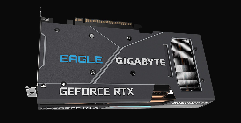 GeForce RTX 3060 EAGLE OC có tấm lưng bảo vệ