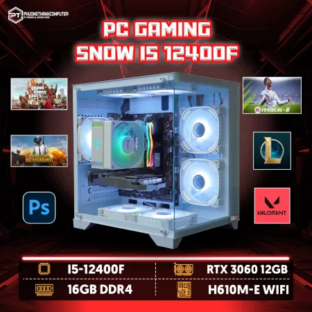 PC Gaming Snow i5 12400F – RTX 3060 12GB
