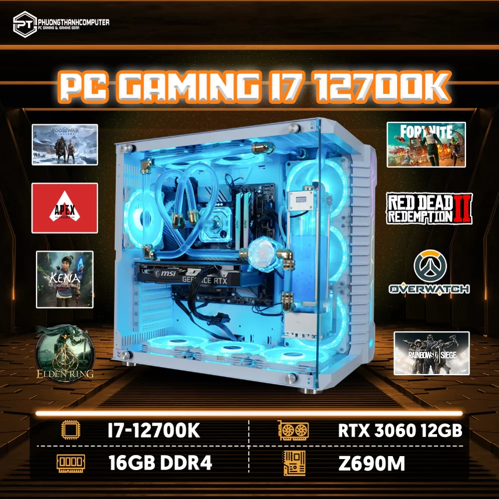 PC Gaming tản nhiệt nước I7 12700K