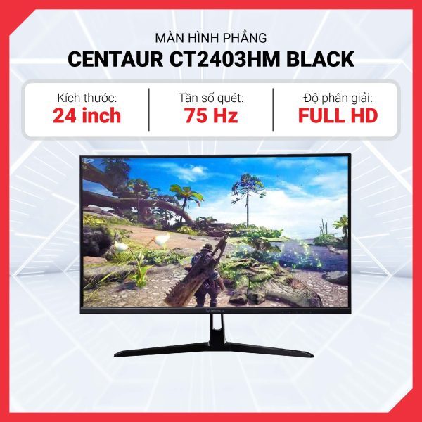 Màn hình Phẳng 24 inch Centaur CT2403HM FHDIPS75Hz - Black