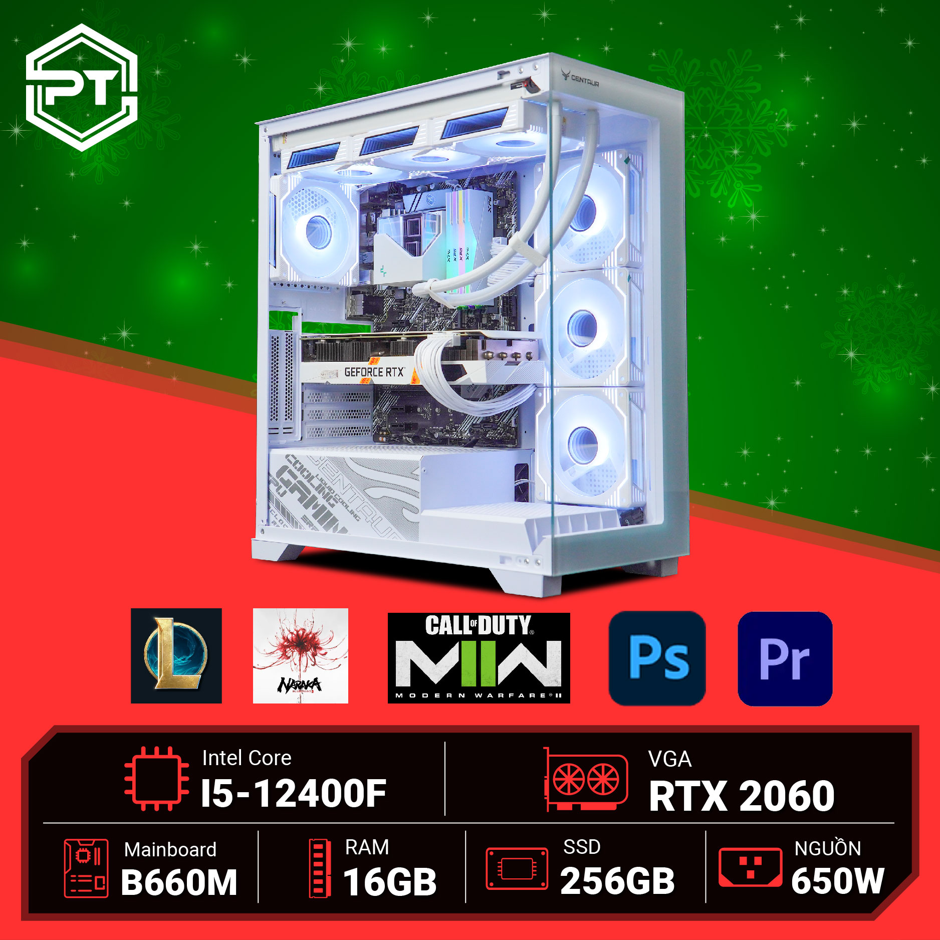 PC Gaming Snowy i5 12400F - RTX 2060