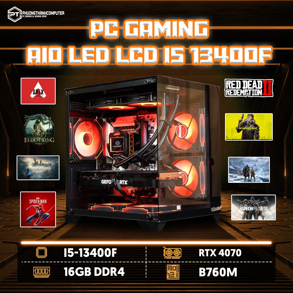 PC Gaming AIO LED LCD i5 13400F - RTX 4070