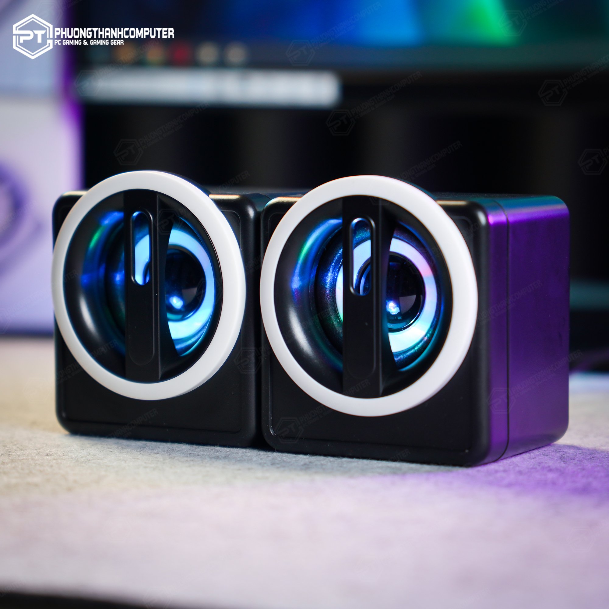 Cặp loa máy tính để bàn mini nhiều màu led rgb K1
