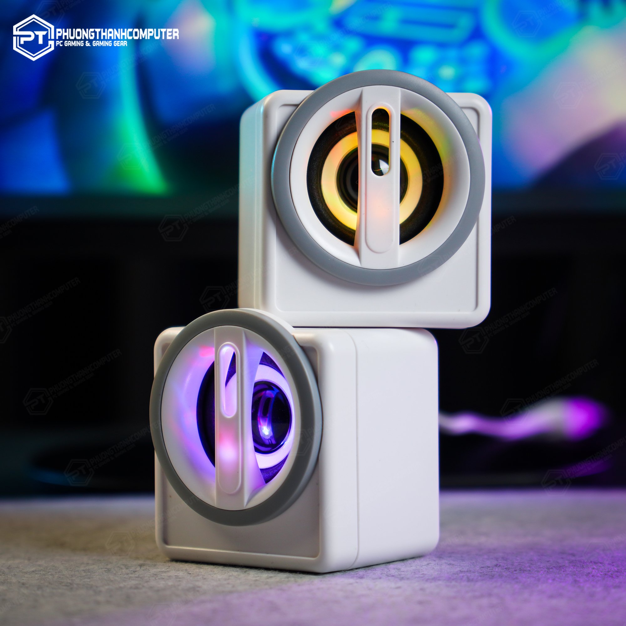 Cặp loa máy tính để bàn mini nhiều màu led rgb K1