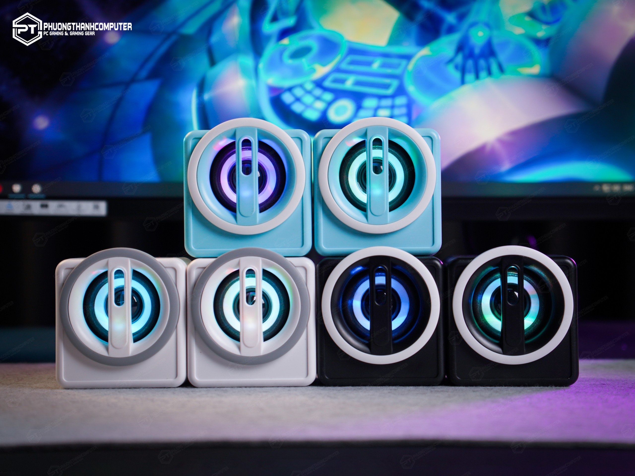 Cặp loa máy tính để bàn mini nhiều màu led rgb K1