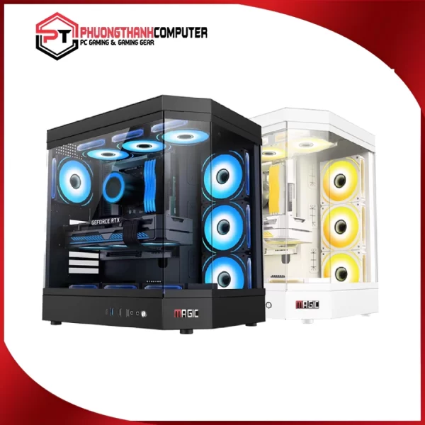 CASE MAGIC VILA ULTRA PRO TRẮNG_ Đen ATX (4)