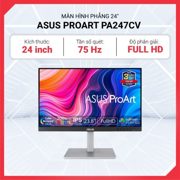 Màn hình Phẳng 24" ASUS ProArt PA247CV FHD/IPS/75Hz/5ms