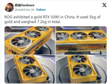 Asus ra mắt RTX 5090 mạ vàng 500.000 USD